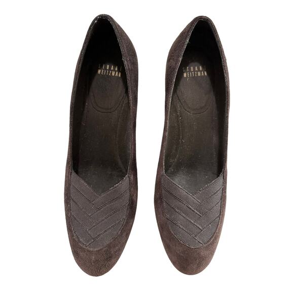 Stuart Weitzman women's vintage brown suede wedge heel size 8.5 N - Picture 3 of 9